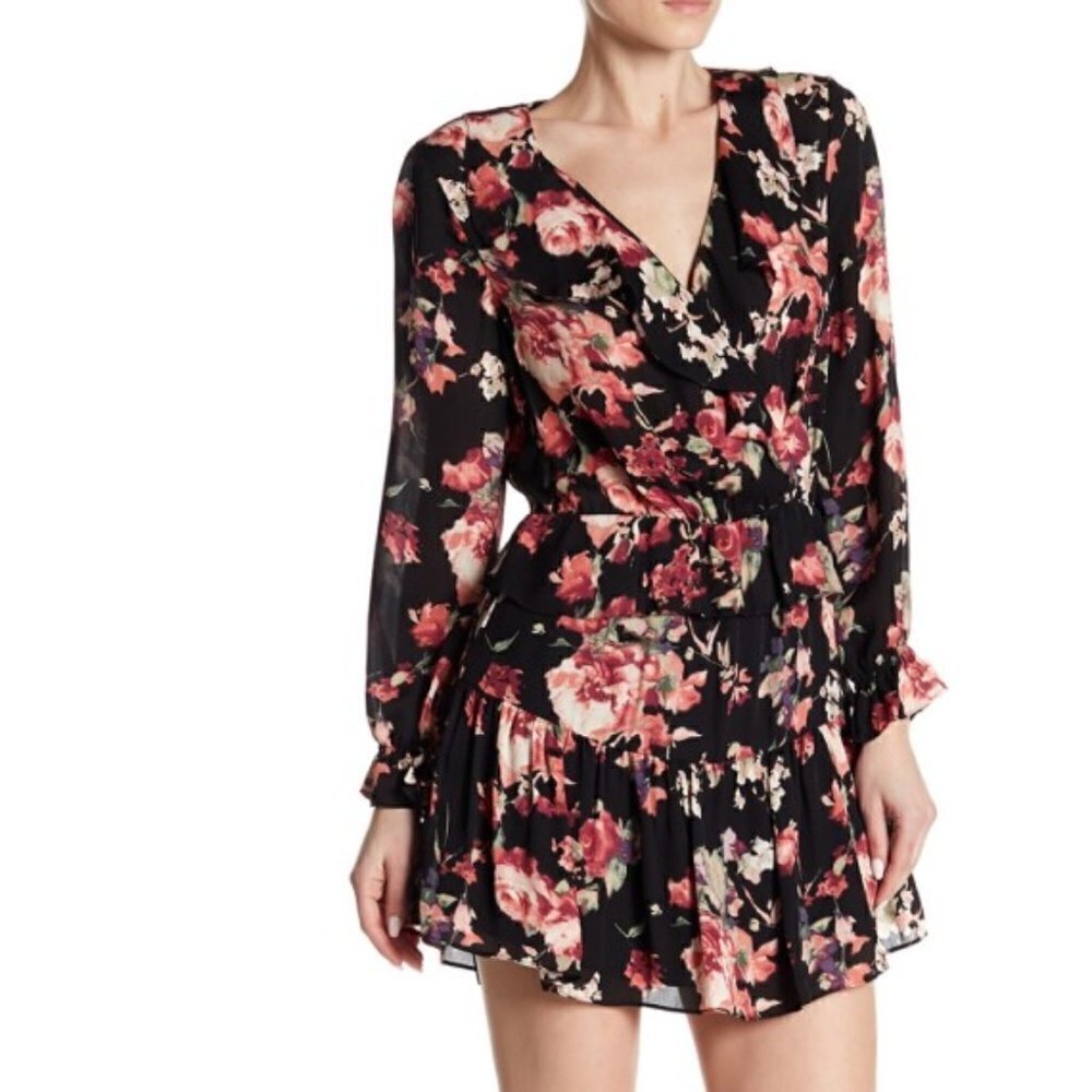 Joie 'Joada' Ruffle-Trim Floral Silk Print Dress
